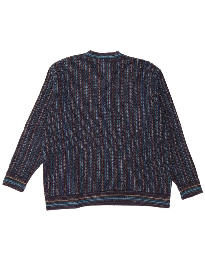 Мужской джемпер с v-образным вырезом NANI BON IT 54 XL темно-синий в полоску акрил