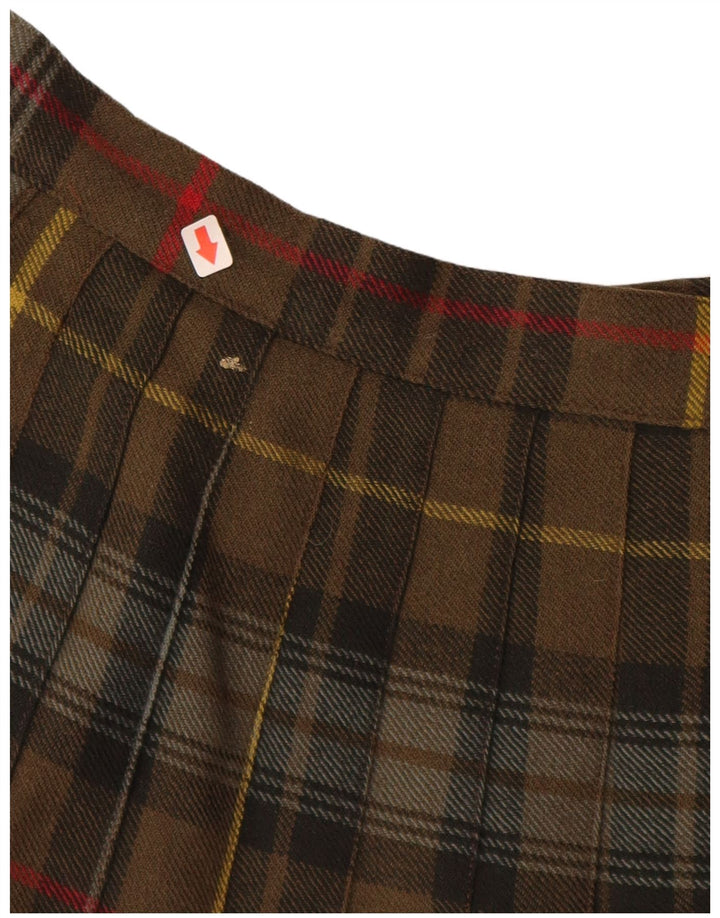 ВИНТАЖНАЯ женская юбка с запахом W28 в клетку цвета хаки среднего размера