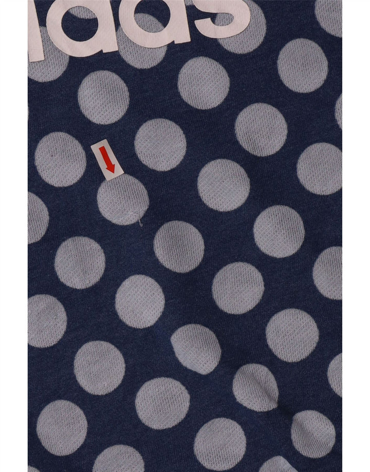 Женский свитер с рисунком Adidas UK 10, маленький синий полиэстер