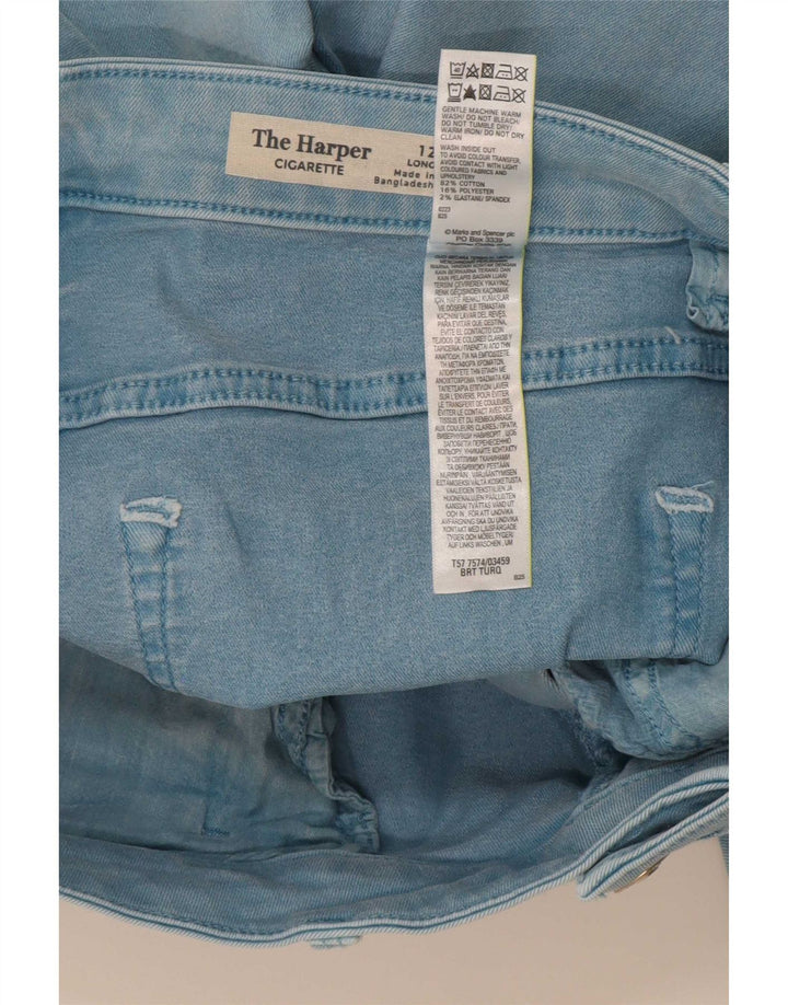 Женские прямые джинсы Marks & Spencer UK 12 Medium W30 L27 Бирюзовые