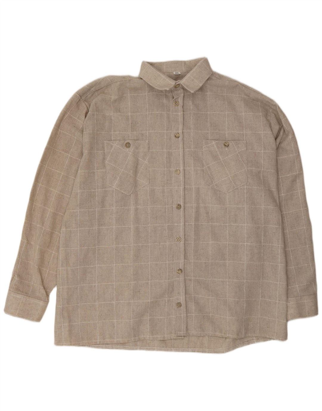 Мужская рубашка VINTAGE 2XL бежевая клетка