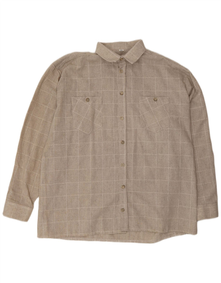 Мужская рубашка VINTAGE 2XL бежевая клетка