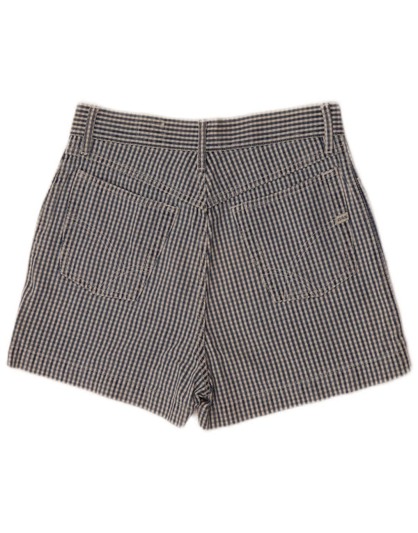 Женские повседневные шорты Gas W28 среднего синего цвета в мелкую клетку, хлопок