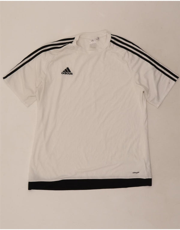 Adidas Мужская футболка Climalite Top XL Белый Полиэстер с цветными блоками