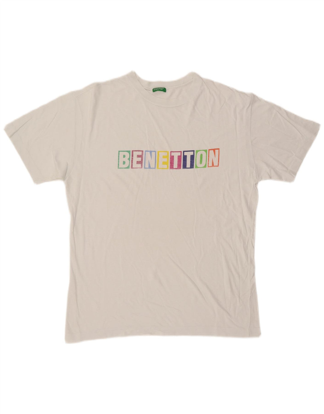 Мужская футболка с рисунком Benetton, средний белый