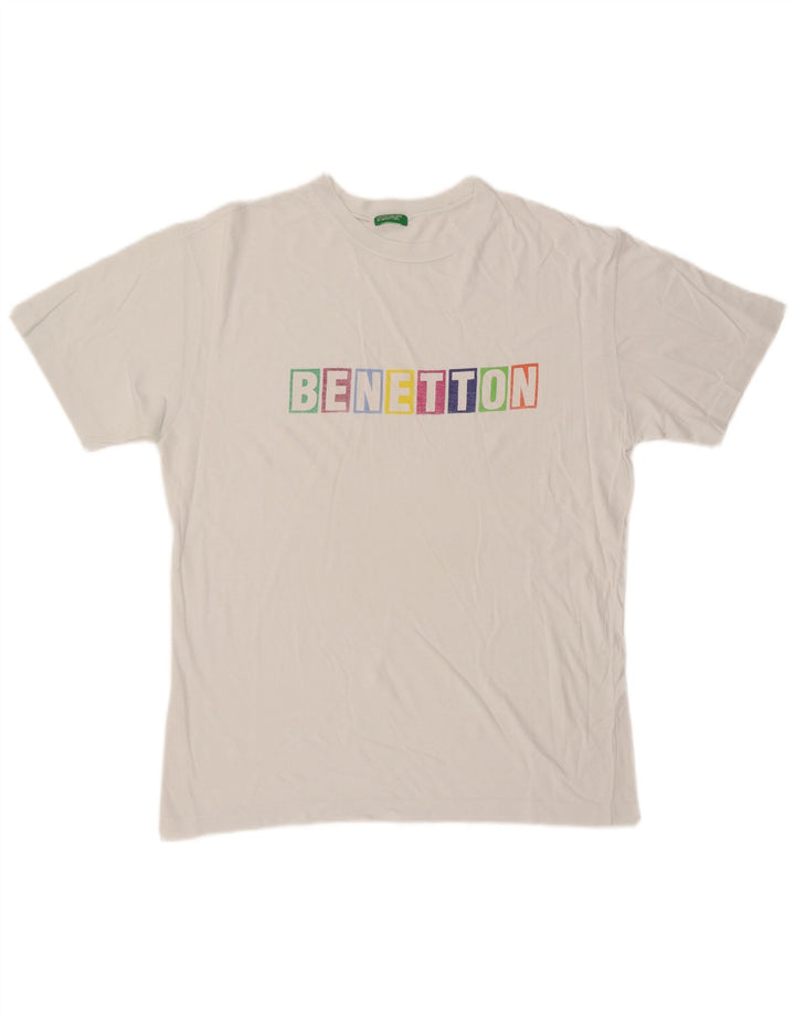 Мужская футболка с рисунком Benetton, средний белый