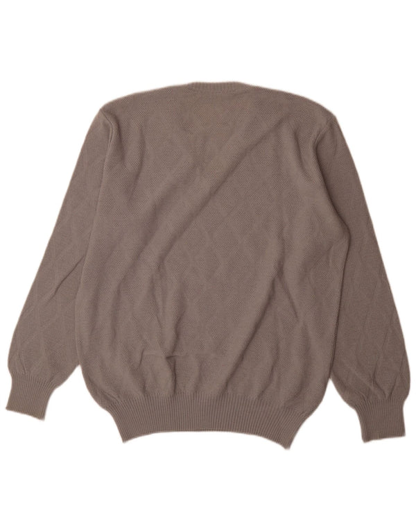 Винтажный мужской джемпер с v-образным вырезом IT 54 XL, серый цвет Argyle/Diamond Wool