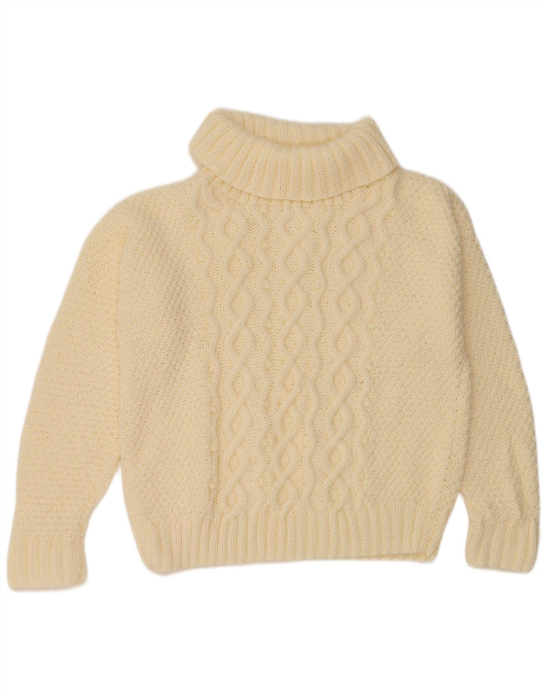 ВИНТАЖНЫЙ женский свободный джемпер с высоким воротником, Великобритания, 18 XL, Off White