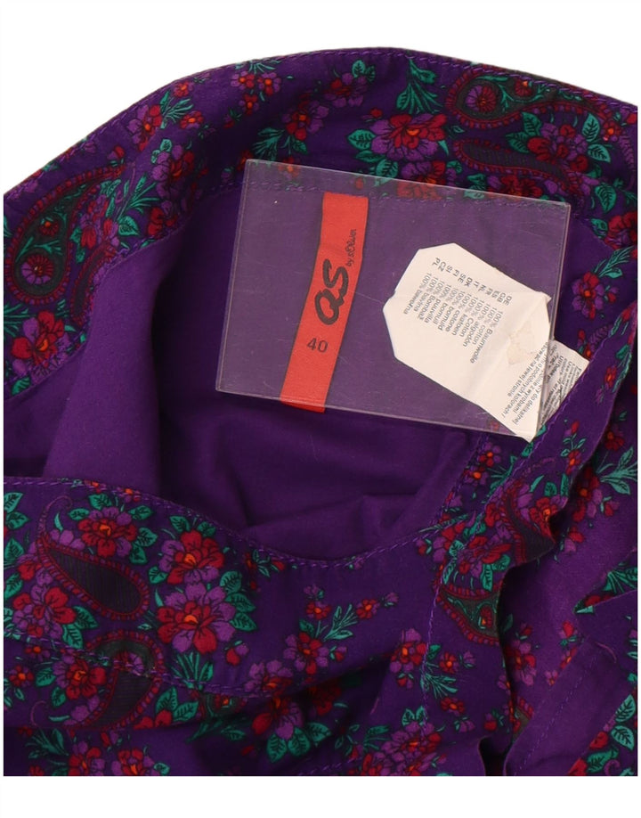 S.Oliver Женская мини-юбка EU 40 Medium W34 Фиолетовый хлопок с цветочным принтом