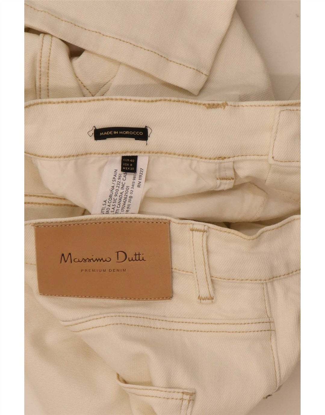 Женские прямые джинсы Massimo Dutti EU 40 Medium W30 L29 Off White Cotton