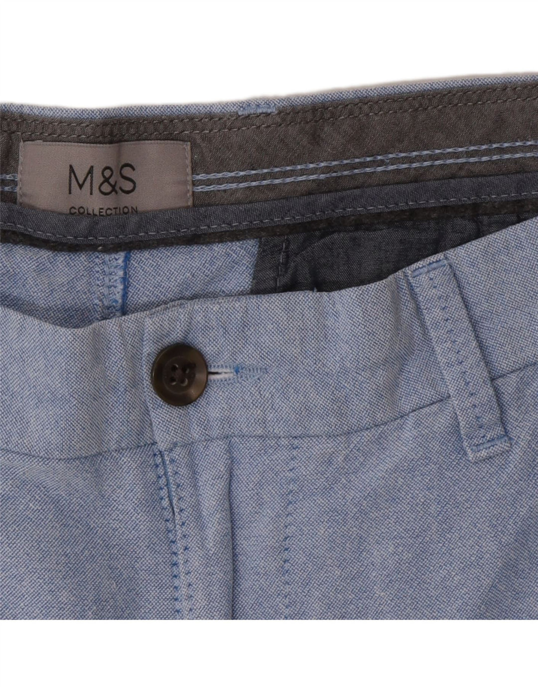 Мужские шорты чинос Marks & Spencer W34, большие синие, хлопок