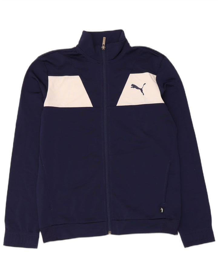 Спортивный костюм Puma для мальчиков, верхняя куртка 13–14 лет, темно-синий с цветными блоками