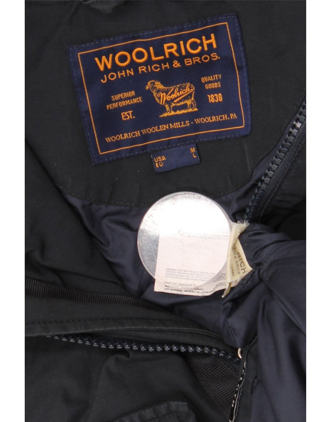 Мужская парка WOOLRICH с капюшоном, UK 40, большая, темно-синяя, хлопок