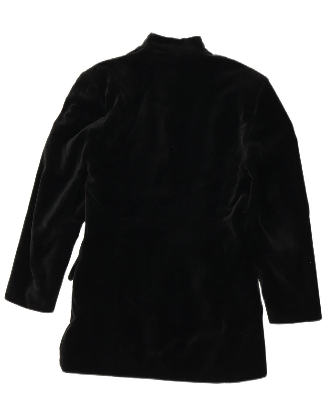 Винтажный женский бархатный пиджак на 4 пуговицах, Великобритания 12, средний черный хлопковый пиджак