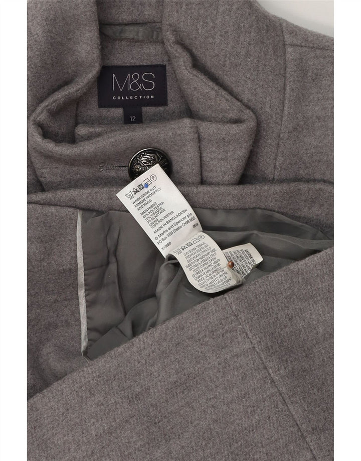 Женская куртка в стиле милитари Marks & Spencer UK 12, полиэстер среднего серого цвета
