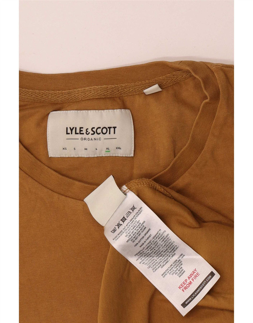 Мужская футболка Lyle & Scott Top XL, коричневый хлопок