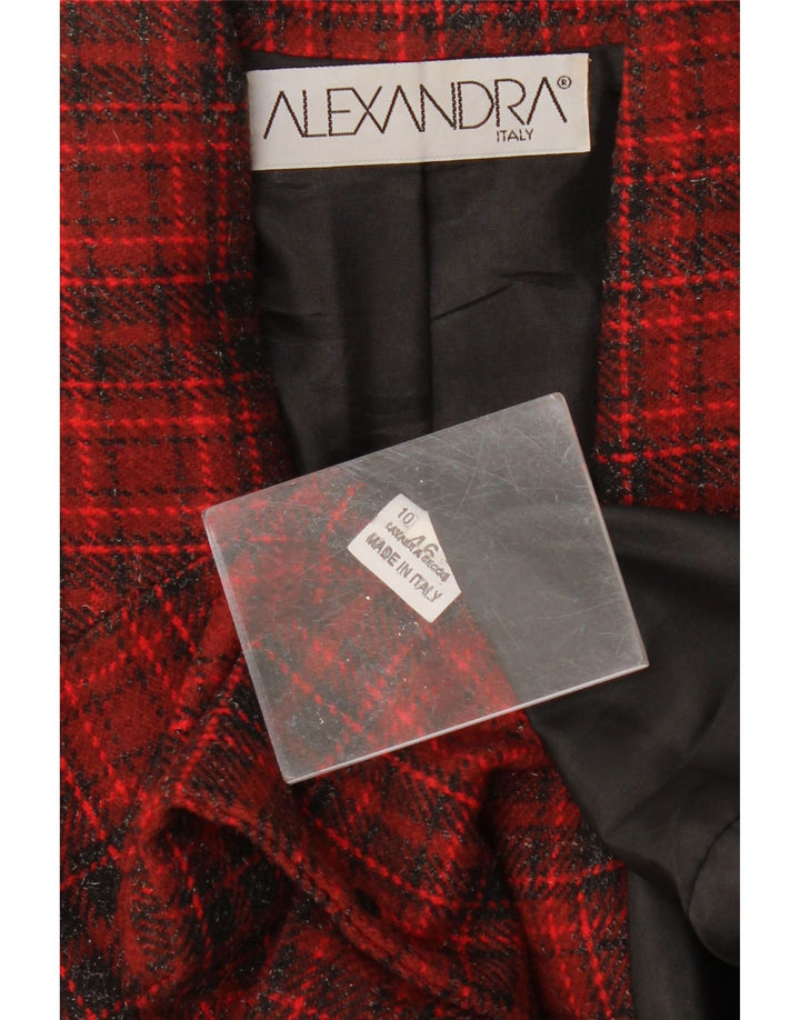 Женский пиджак на 3 пуговицах ALEXANDRA IT 46, шерстяной в большую красную клетку