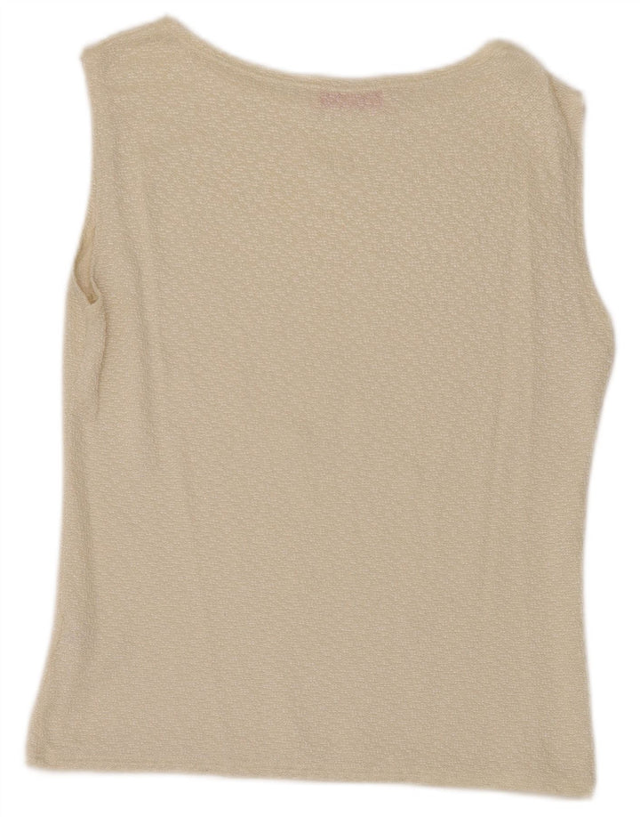 Женская блузка без рукавов EMANUEL UNGARO UK 12 Medium Off White