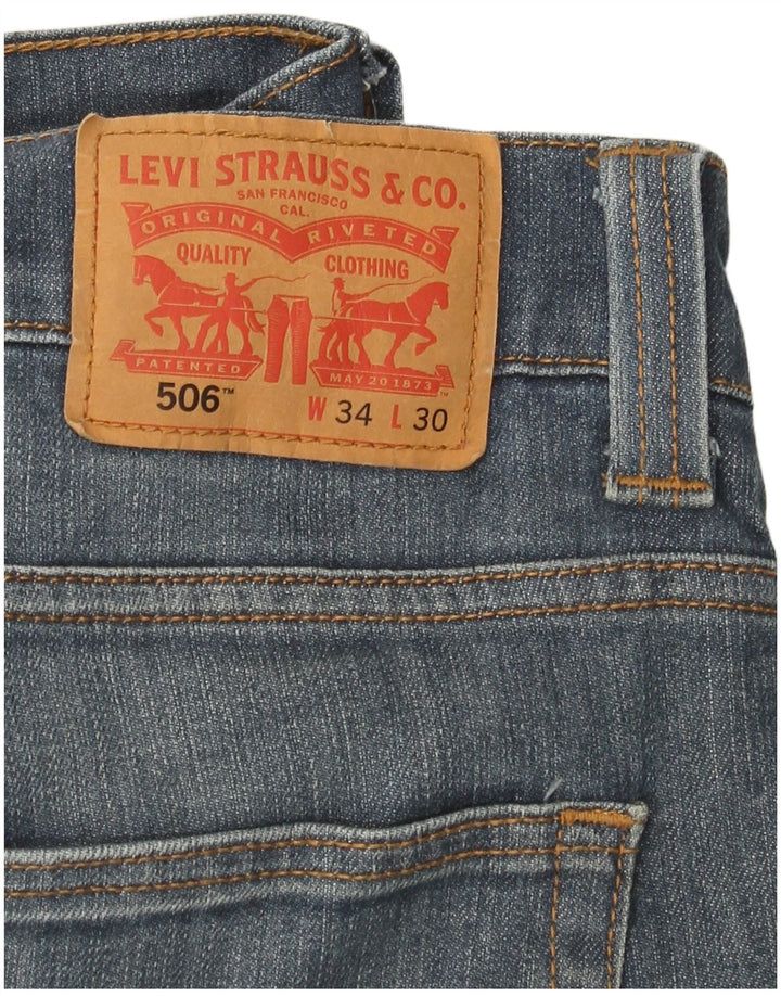 Мужские прямые джинсы Levi's 506 W34 L30 синие, хлопок