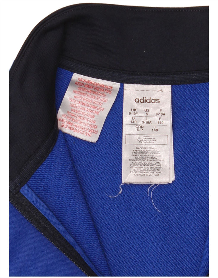 Спортивный костюм Adidas для мальчиков с графическим рисунком, верхняя куртка 9–10 лет, синяя с цветными блоками