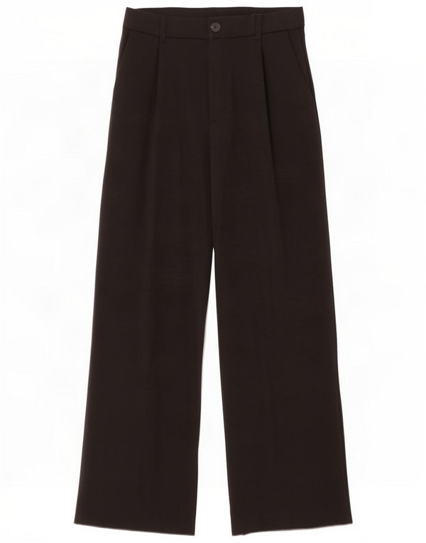 Zara Женские повседневные брюки с широкими штанинами, маленькие W26 L32, черный полиэстер