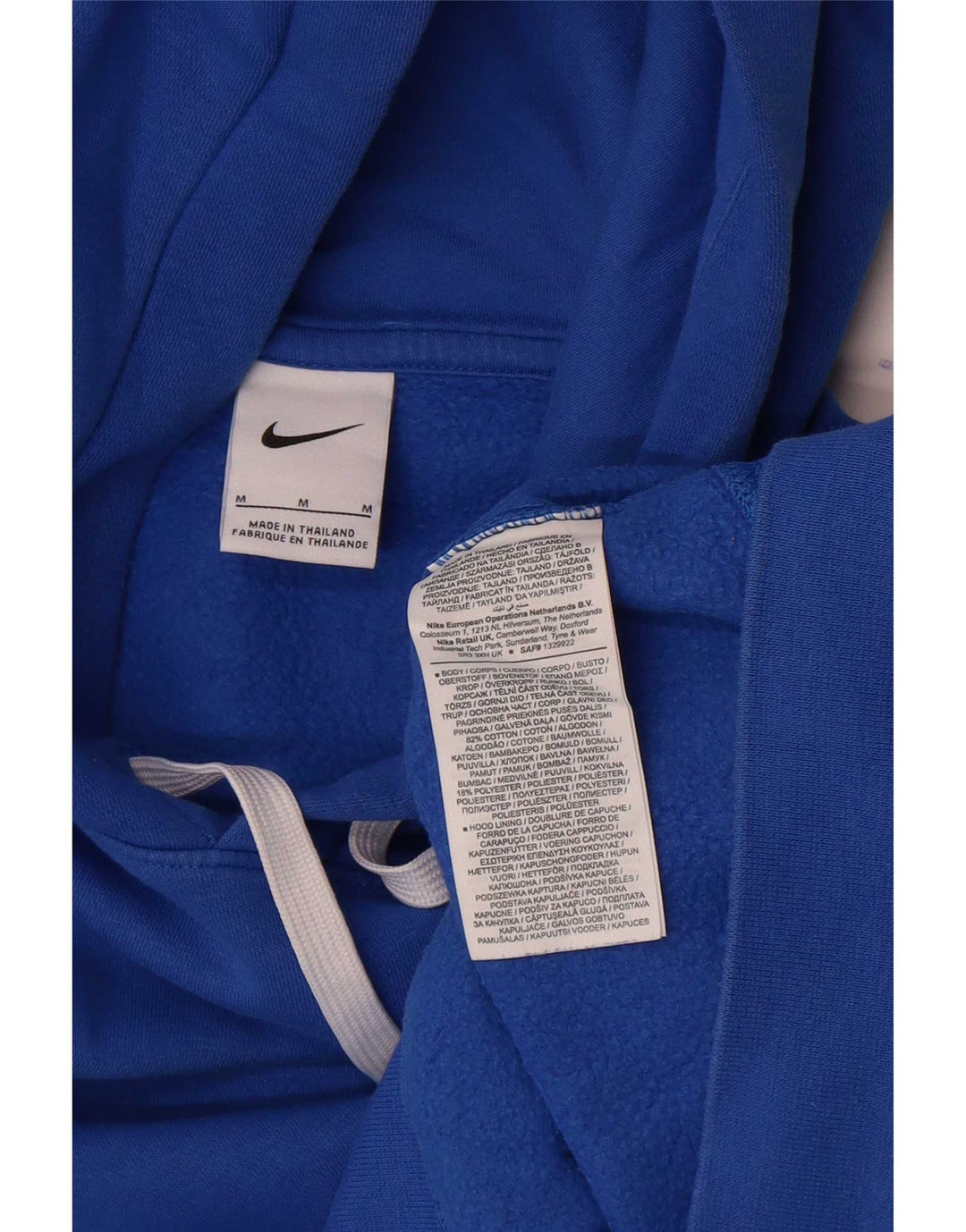 Мужской джемпер с капюшоном с графическим рисунком Nike, хлопковый средний синий цвет