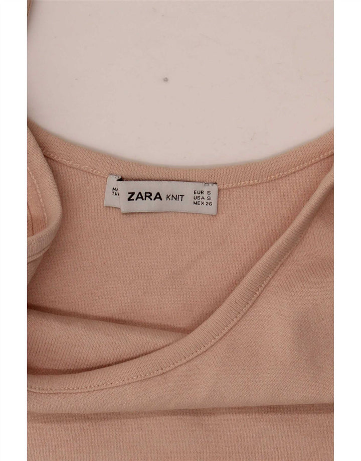 Женский укороченный топ на бретельках Zara UK 8, маленький розовый