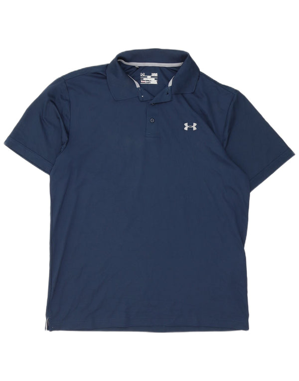 Мужская рубашка-поло Under Armour Heat Gear, большой темно-синий полиэстер
