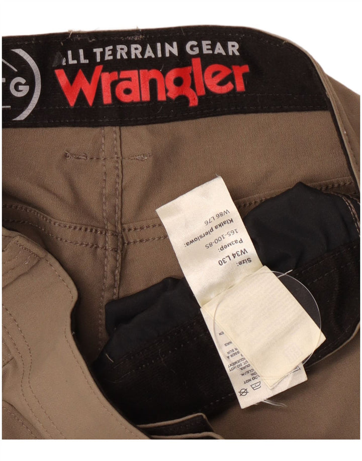 Мужские прямые брюки карго Wrangler W34 L30 бежевые из полиамида