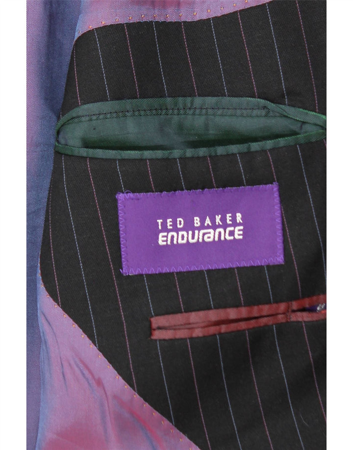 Мужской пиджак с 2 пуговицами TED BAKER UK 44 2XL, черная шерстяная полоска в тонкую полоску