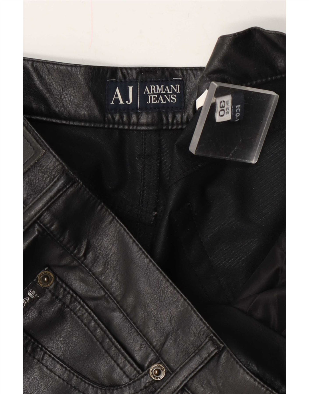 Женские кожаные брюки Armani W30 L35 черные