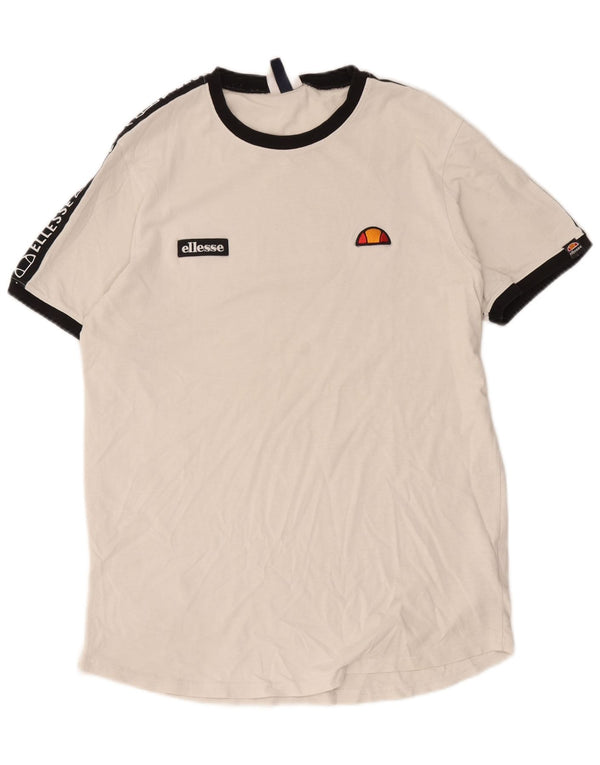 Мужская футболка Ellesse с графическим рисунком, большой белый цвет, хлопок с цветными блоками