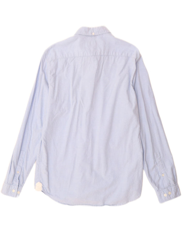 Мужская приталенная рубашка Jack Wills из хлопка среднего синего цвета