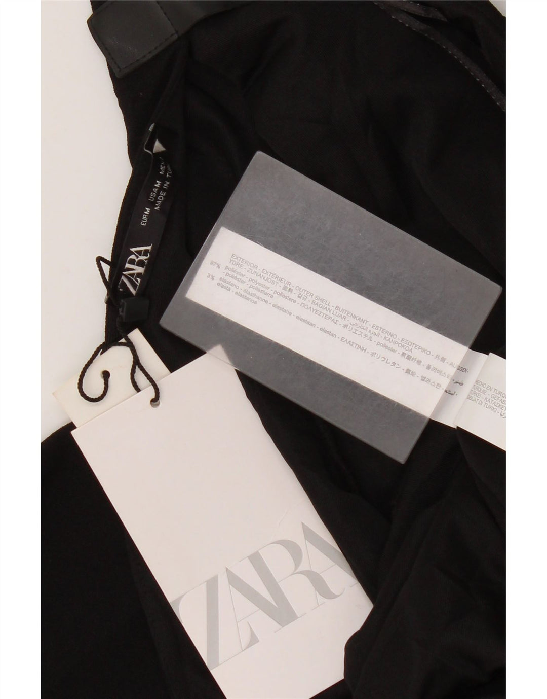 Женское платье-футляр Zara с длинным рукавом UK 12, средний черный полиэстер