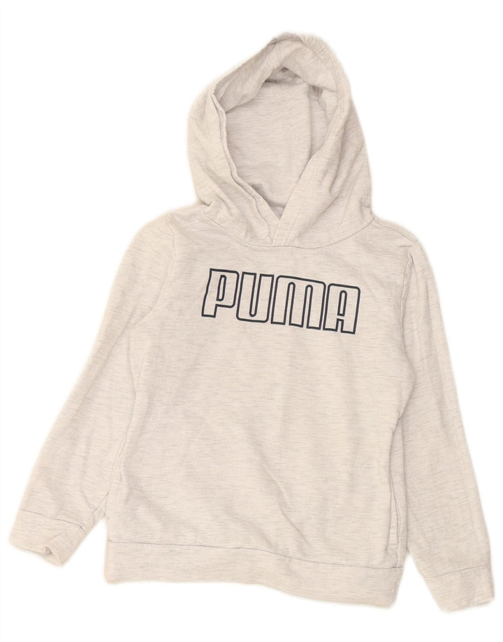 Толстовка с капюшоном PUMA для девочек 6–7 лет, серый хлопок
