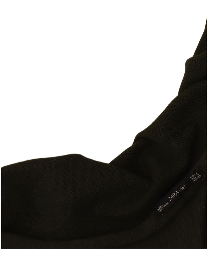 Женский длинный длинный открытый кардиган Zara UK 14, средний цвет хаки