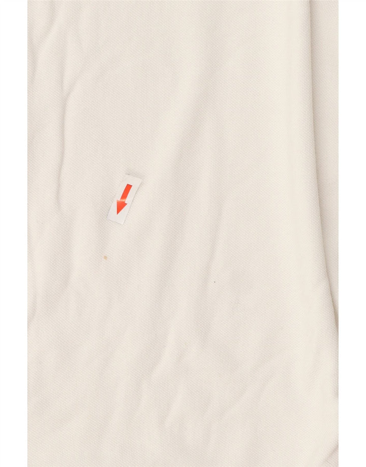 Crew Clothing Мужская рубашка поло среднего размера из белого хлопка