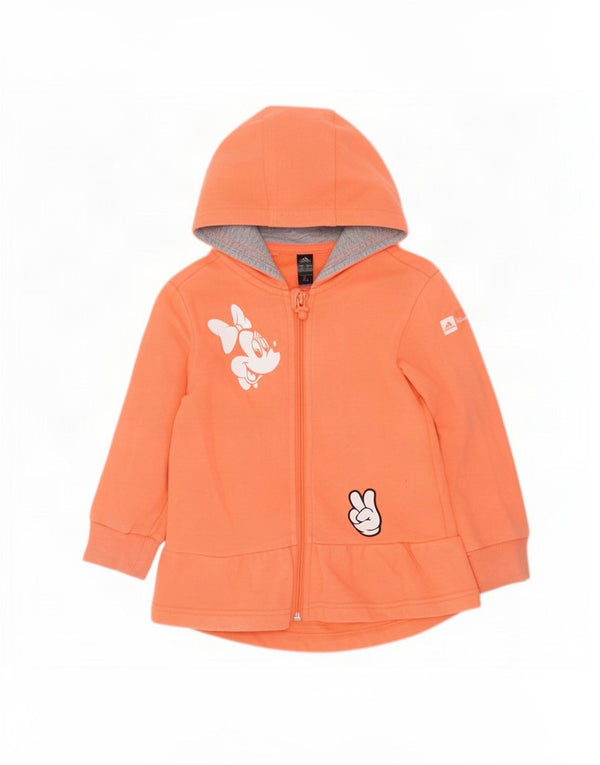 Adidas Baby Girls Disney Графический свитер с капюшоном на молнии 18-24 месяцев Оранжевый