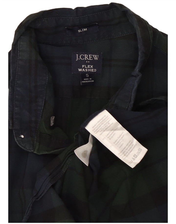 Мужская тонкая рубашка J. Crew, маленькая зеленая клетка, хлопок
