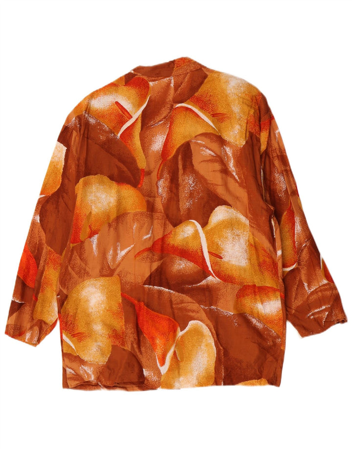 Женский пиджак Rene на 1 пуговице IT 44 Средний коричневый с цветочным принтом