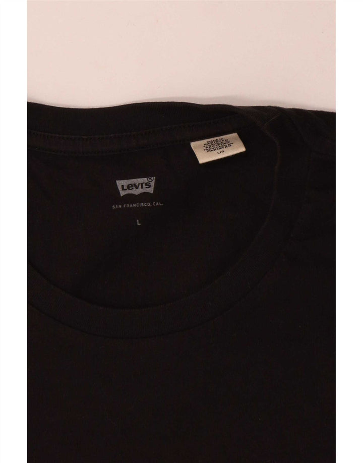 Мужская футболка с рисунком Levi's, большой черный хлопок