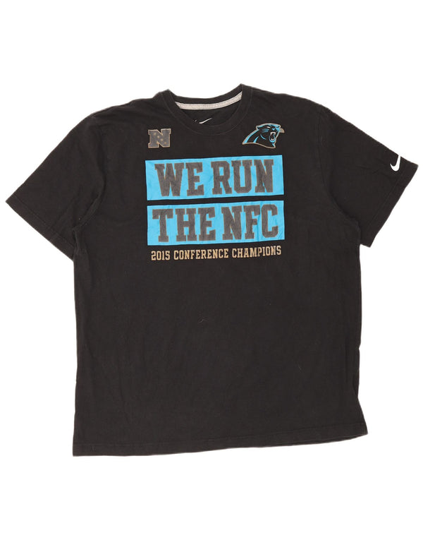 Мужская футболка с рисунком Nike Carolina Panthers Regular Fit, топ XL, черный хлопок
