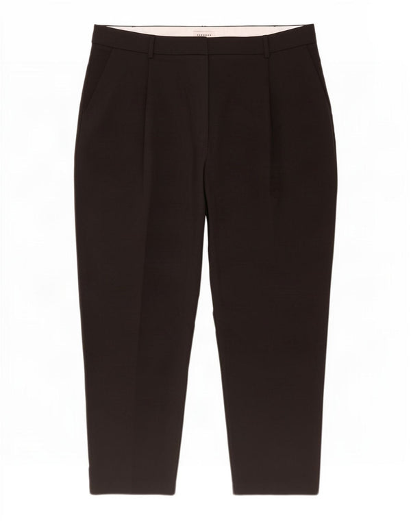 Topshop Womens Tapered Casual Trousers UK 18 XL W36 L27 Black Polyester
