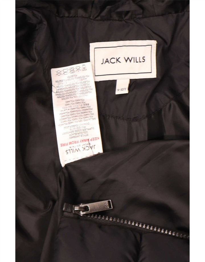 Утепленная куртка Jack Wills для мальчиков с капюшоном 9-10 лет, черный полиамид
