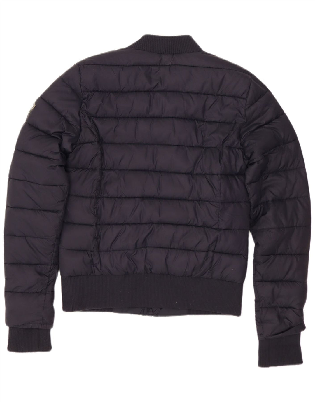 SUPERDRY Женская стеганая куртка UK 10, маленький темно-синий полиэстер