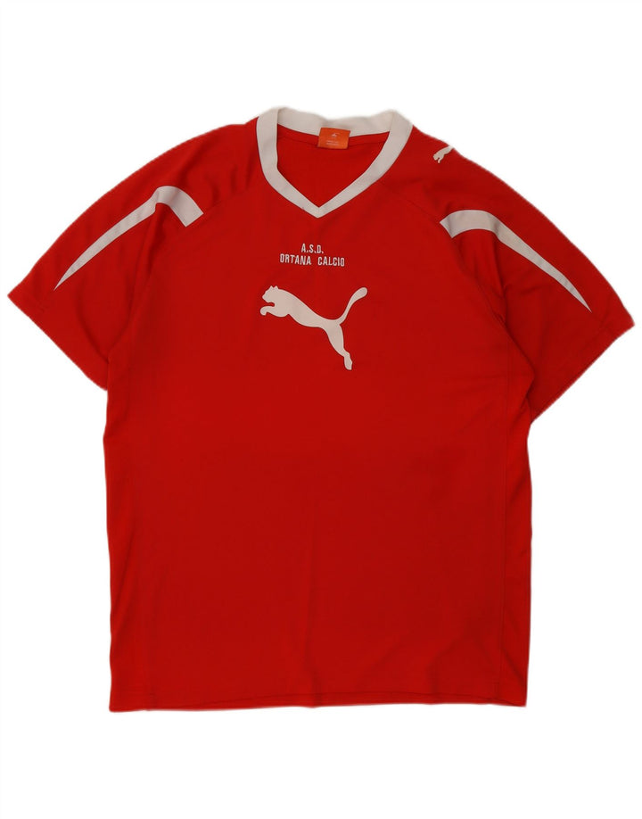 Мужская футболка с рисунком Puma, средний красный, цветной блок