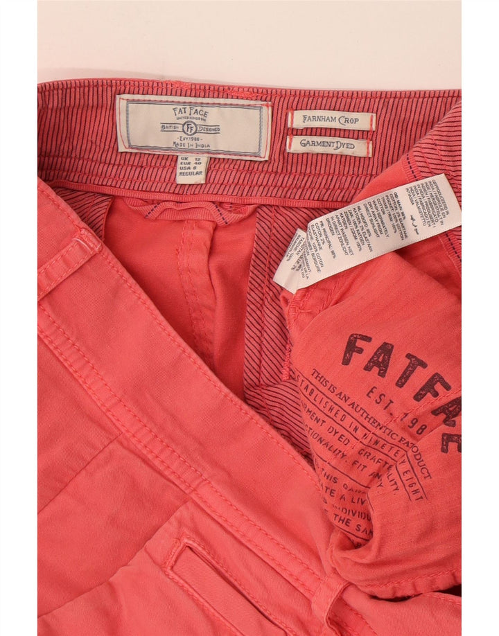 Женские укороченные брюки Fat Face, окрашенные в готовую одежду, Великобритания 12, средние W32 L19, розовые