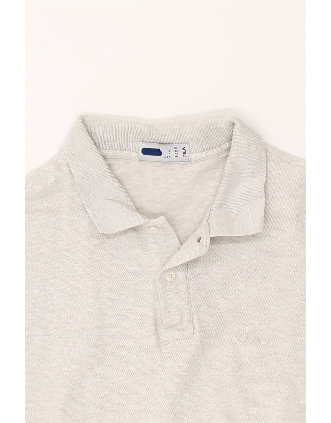 FILA Mens Polo Shirt Medium Grey Cotton Vintage Fila and Second-Hand Fila from Messina Hembry 