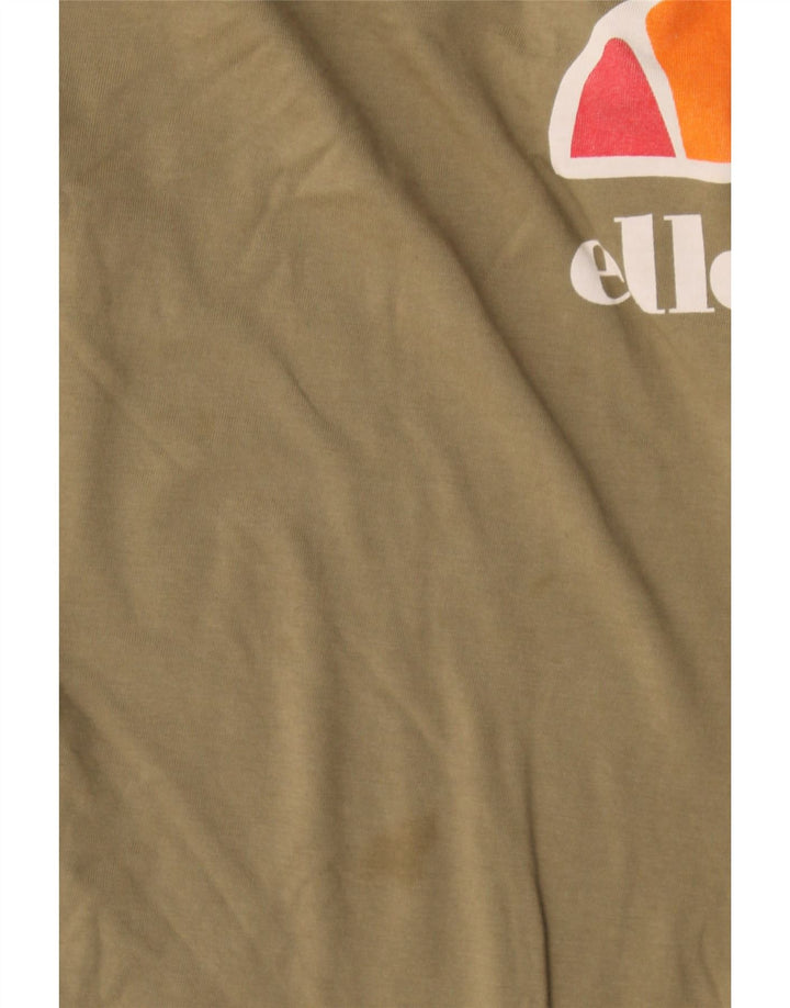 Женская футболка оверсайз с рисунком Ellesse Top UK 12, средний цвет хаки, цветные блоки