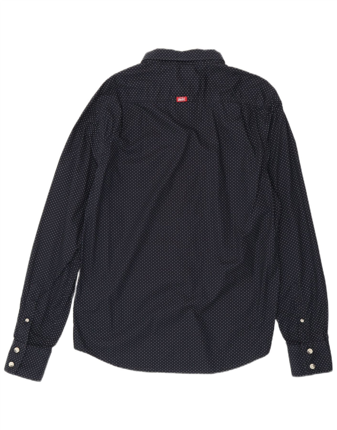Мужская рубашка Superdry XL, темно-синяя, хлопок в горошек